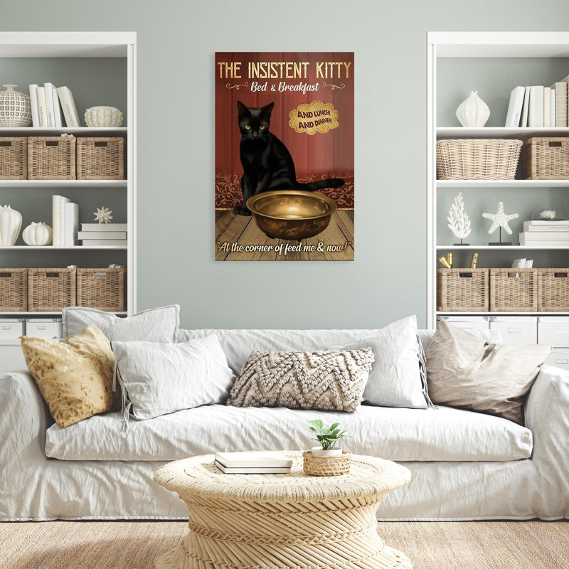 Carlicia, le chat insistant sur toile, impression, H 36 po x l 24 po x P 1,25 po