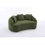 Causeuse incurvée 66 po à 2 places et 3 coussins en chenille compressée 66 po-129171796