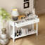 Console avec tiroirs, table d'appoint étroite en bois avec canapé et tablette de rangement