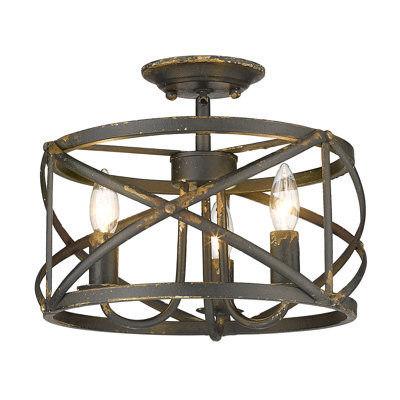 Plafonnier semi-encastré 3 lumières 13,5 po Levant