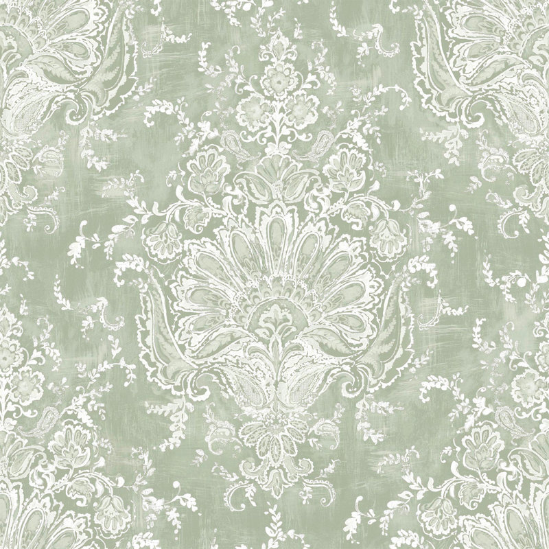 Laura Ashley Maddox Sage Green Wallpaper
