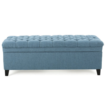Blue Fabric With Abundant Space And Birch Legs - 51.43D X 20.16W 18.30H For Home Fashionable Storage Living Room Accessory