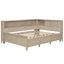 Lit de jour pleine grandeur en bois avec tablettes de rangement et 3 tiroirs, lait blanc antique