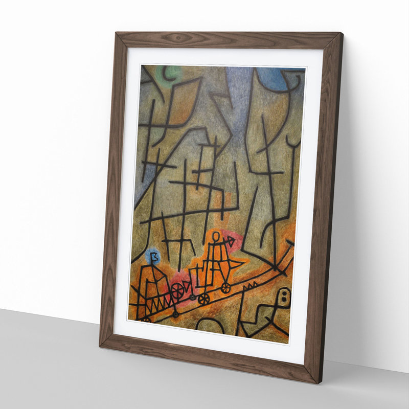 Conquest of the Mountain by Paul Klee - Picture Frame Painting, Walnut Framed, 65cm H x 48cm W x 2cm D