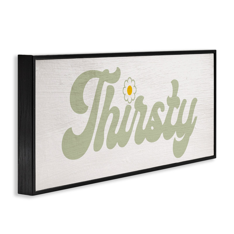 Giclée Groovy Thirsty, encadrée par Lil 'Rue, H 10 po x l 24 po, Giclée encadrée noir minuit