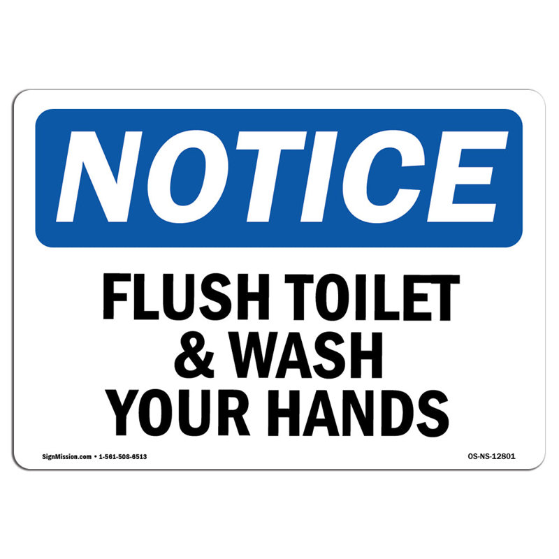 Remarquez la chasse d'eau et lavez-vous les mains