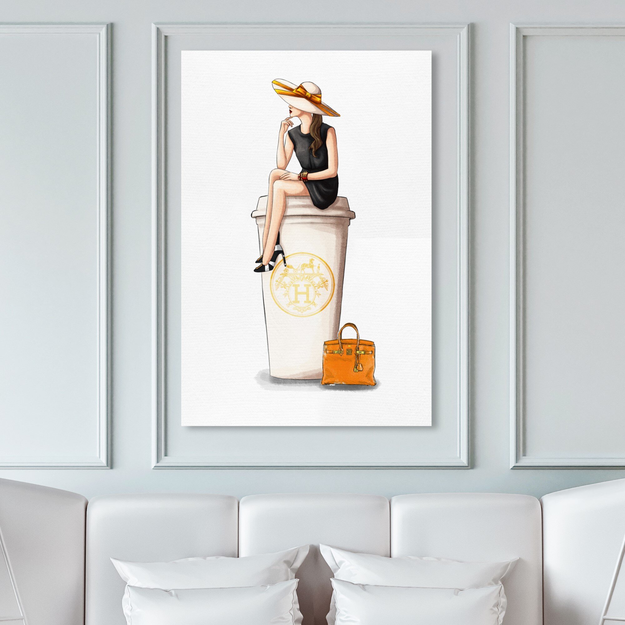 Oliver Gal 'Fashion Books and Perfume' Glam Orange Wall Art - 24 x 24 - White