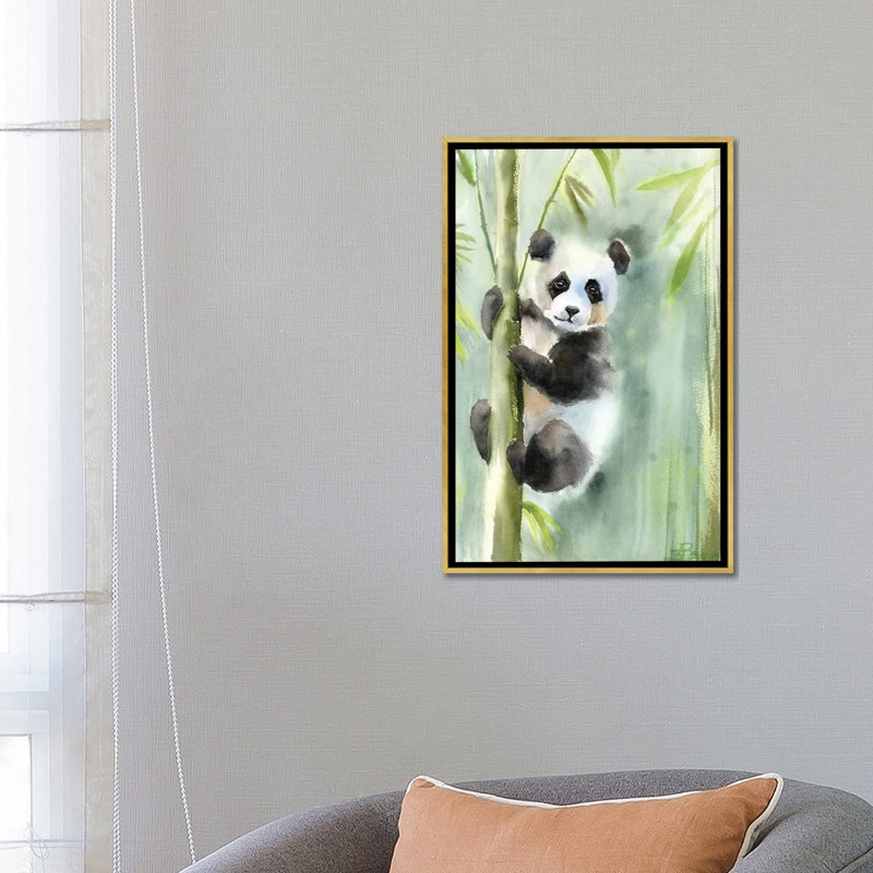 Koala sur l'arbre - reproduction d'art murale - toile encadrée, 26" x 18", Framed Canvas, Gold