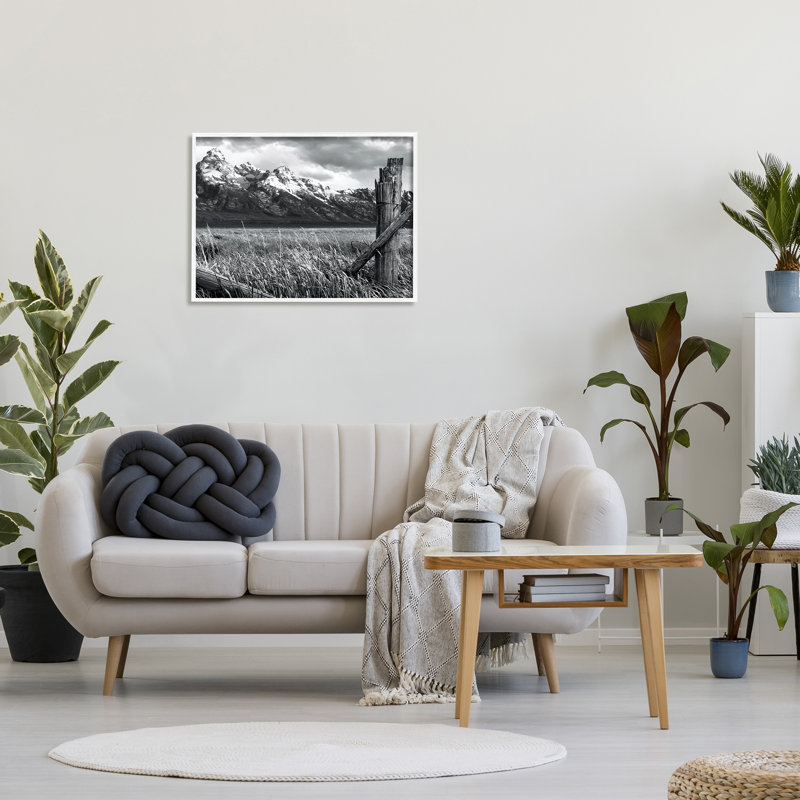 Photographie de clôture de prairie encadrée sur bois par Steve Toole, H 24 po x l 30 po x P 1,5 po