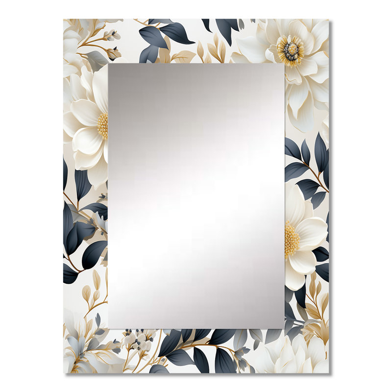 Miroir mural Antha Ethereal Blooms - Plants, 32 po x 24 po