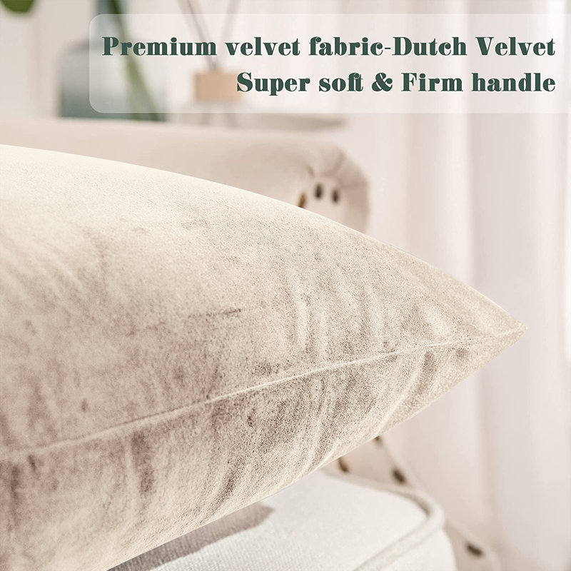 Velvet Scatter Cushion Cover, Beige