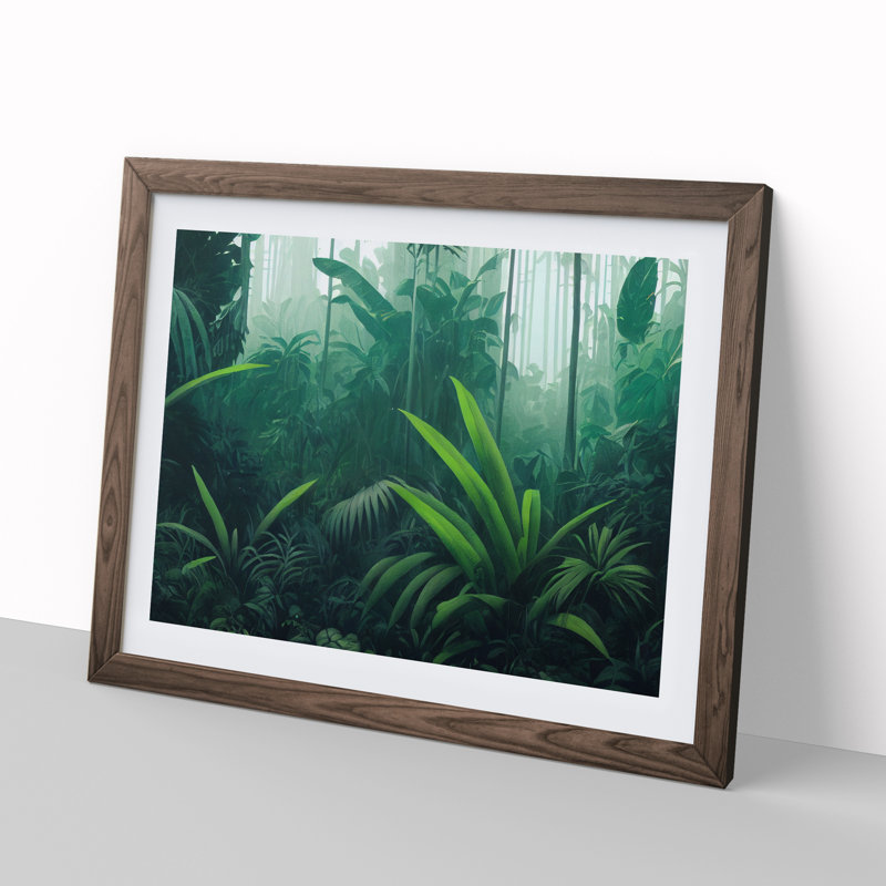 Jungle Plants Vol.3 - Framed Print, 25cm H x 34cm W x 2cm D, Walnut