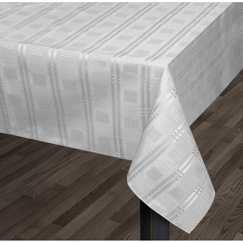 Orlinda Modern Jacquard Hampton Tablecloth Collection, 2cm W x 130cm L, Silver