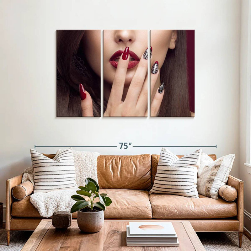 Shuttleworth Vogue Red Nails, 36" H x 57" W