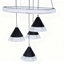 Luminaire suspendu conique noir 4 lumières 4 lumières