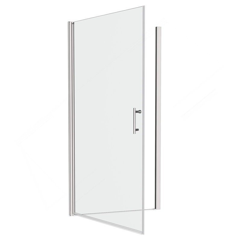 1 3/8" adjustment,universal pivot shower door, open outside, with 1/4" tempered glass finish 3672, Silver
