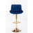 Chrome Footrest And Base Swivel Height Adjustable Mechanical Lifting Velvet + Golden Leg Simple Bar Stool,Set Of 2,Navy