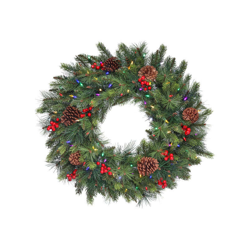 Couronne florale lumineuse 30 po Forest