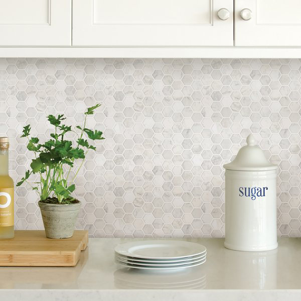 25.4cm W x 25.4cm L Vinyl Peel and Stick Mosaic Tile