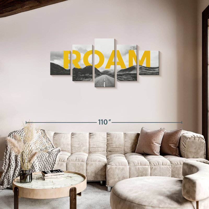 Roam typographie, H 34 po x l 74 po