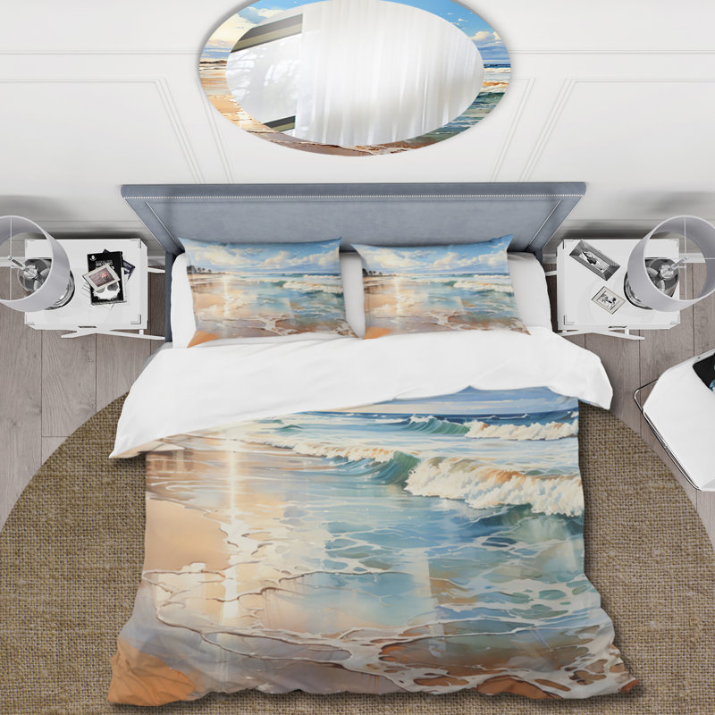 Ensemble de housse de couette Beach Photo Seaside Reflections V Bedding, Housse de couette pour grand lit et 2 taies décor