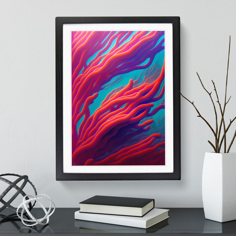 Floating Coral - Framed Print, Black, 64cm H x 46cm W x 2cm D