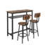 Ensemble de table de bar avec 2 tabourets, dossier et cloison, idéal pour socialiser et se détendre