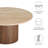Kioni Round Travertine Coffee Table In Walnut