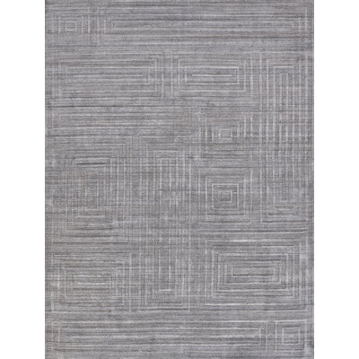 Lotus hand-tufted Wool/Bamboo Silk Gray/Silver Area Rug
