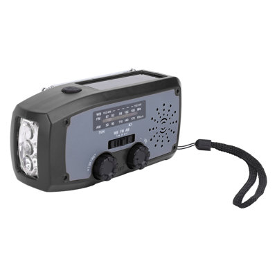 Radio d'urgence à manivelle avec lampe de poche DEL, radio AM/FM, réception NOAA, batterie 2000 mAh, rechargeable par USB et énergie solaire, idéale pour le camping (rouge).