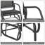 Ensemble 2 pièces de balançoire de véranda, cadre en métal, chaises de balançoire pivotantes en tissu respirant avec accoudoirs incurvés pour jardin noir