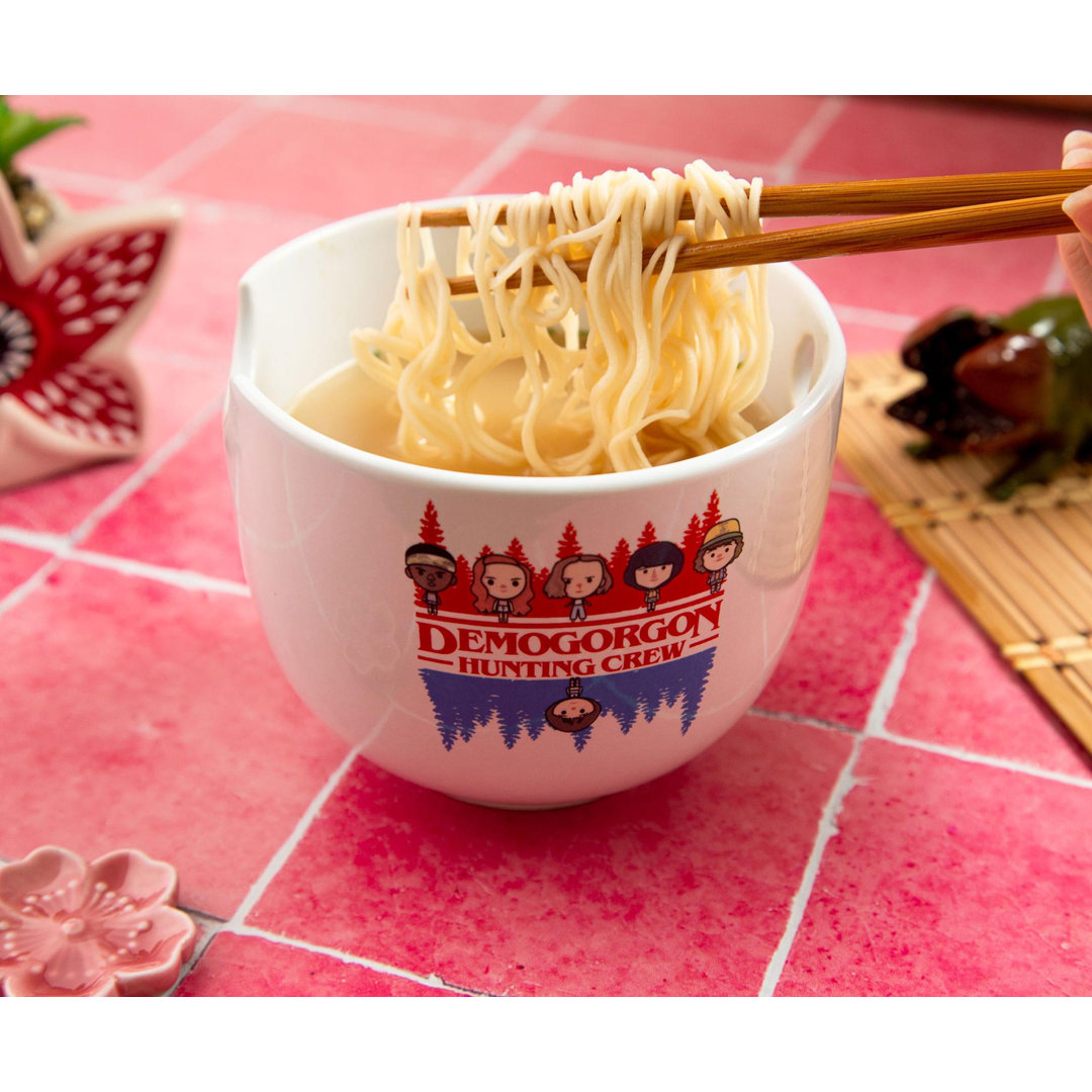 Stranger Things Demogorgon Hunting Crew 20-ounce Ramen Bowl And Chopstick Set Red Barrel Studio®