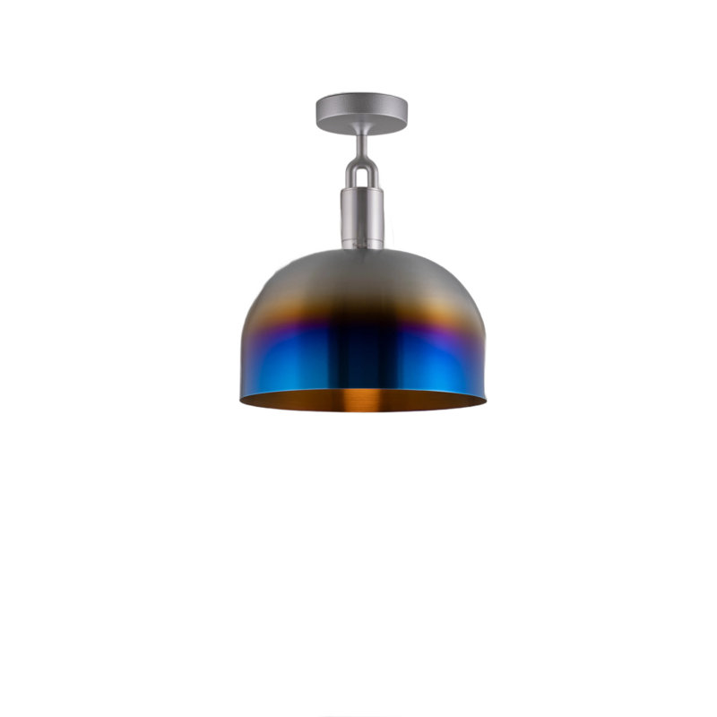 Semi Flush Mount, Large, Burnt Steel
