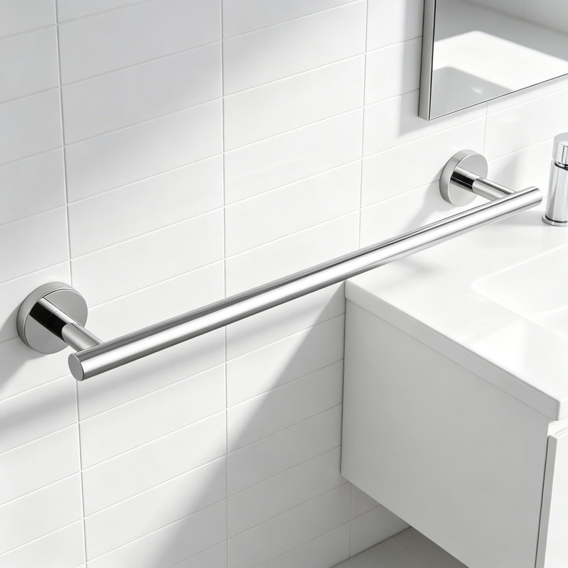 Porte-serviettes mural en acier inoxydable SUS 304 de 18 pouces, porte-serviettes de salle de bain moderne avec finition polie