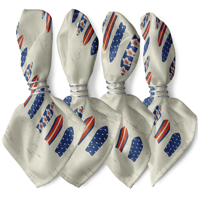 Leviner Polyester Square Napkin, Blue/Orange