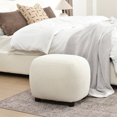 Overstreet 23" Wide Boucle Upholstered Ottoman by Wade Logan