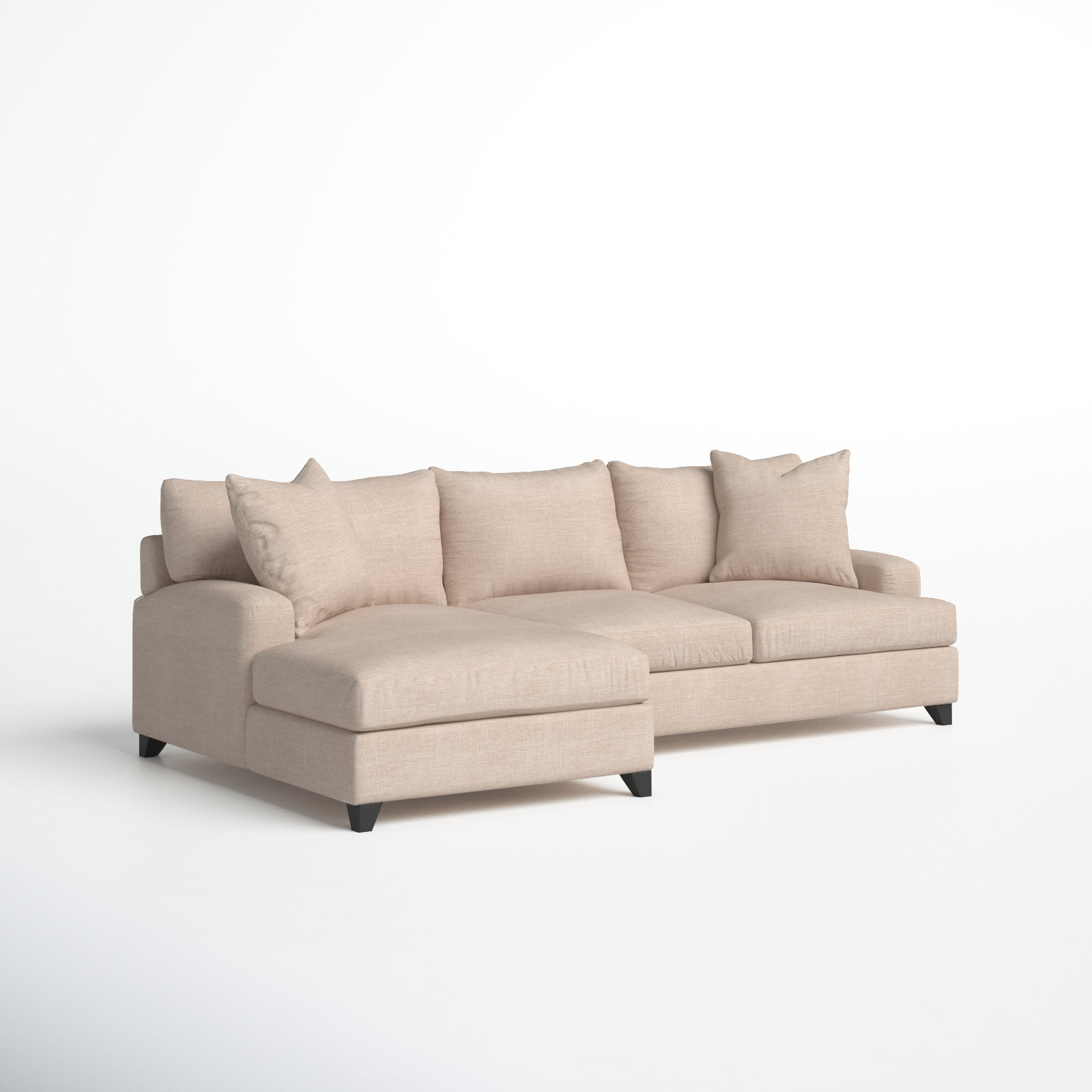 Shorewood Upholstered Chaise L-Sectional, Bella Buckwheat, Left Hand Facing