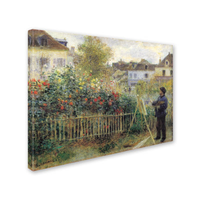« monet painting jardin », reproduction sur toile tendue