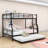 Antheny Full XL Over Queen Contemporary Metal Bunk Bed With Trundle-1682418177