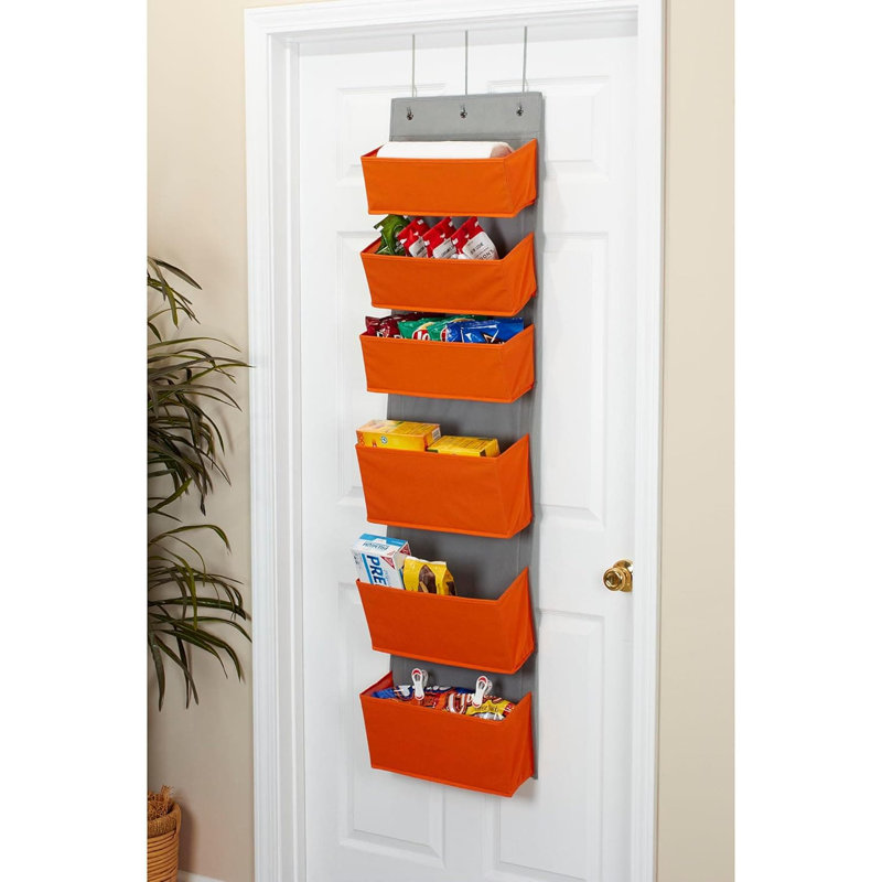Rangement au-dessus de la porte avec 6 poches pour le rangement, conception effilée avec inserts en plastique et doublure en tissu pour faciliter le tri et l'accès