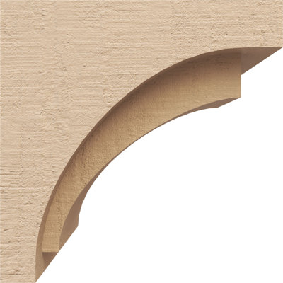 7"W x 7"D x 7"H Rivera Rough Cedar Woodgrain TimberThane Corbel, Primed Tan