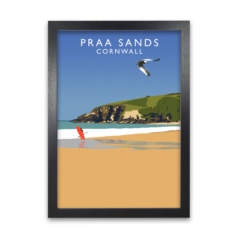 Praa Sands by Richard O'Neill - Single Picture Frame Print, 594 cm H x 42 cm W, Black