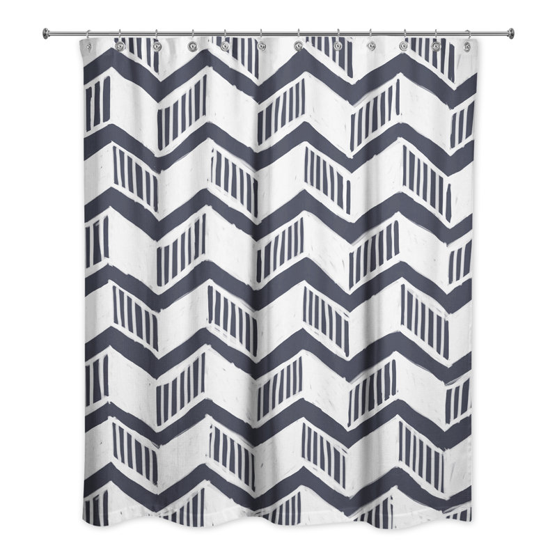 Rideau de douche à chevrons, Bleu marine