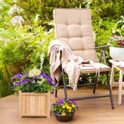 Boîte à fleurs en bois pour patio