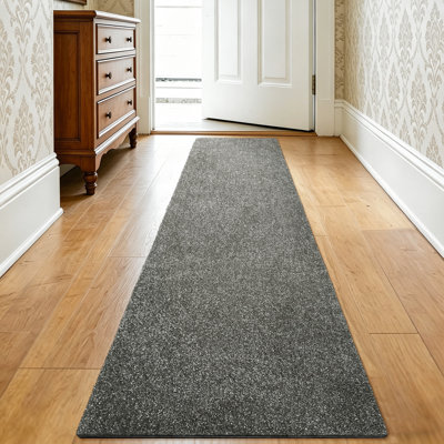 2'x8'Cuttable Area Rug Hallway Runner Rug Mat Self Adhesive Dark Gray