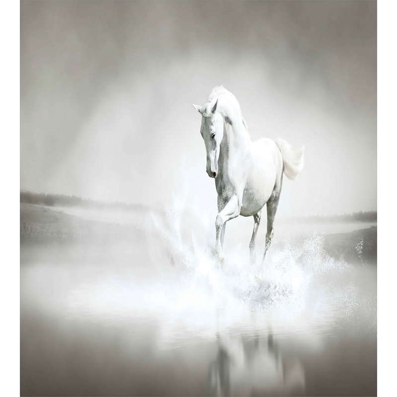 Ensemble de housse de couette Horses, Housse de couette simple + 1 taie décorative
