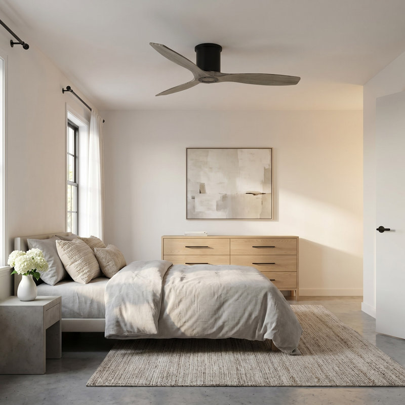 Collins Smart Ceiling Fan, Light Gray Weathered Oak, Aged Pewter