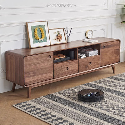 Console de télévision minimaliste en bois avec rangement