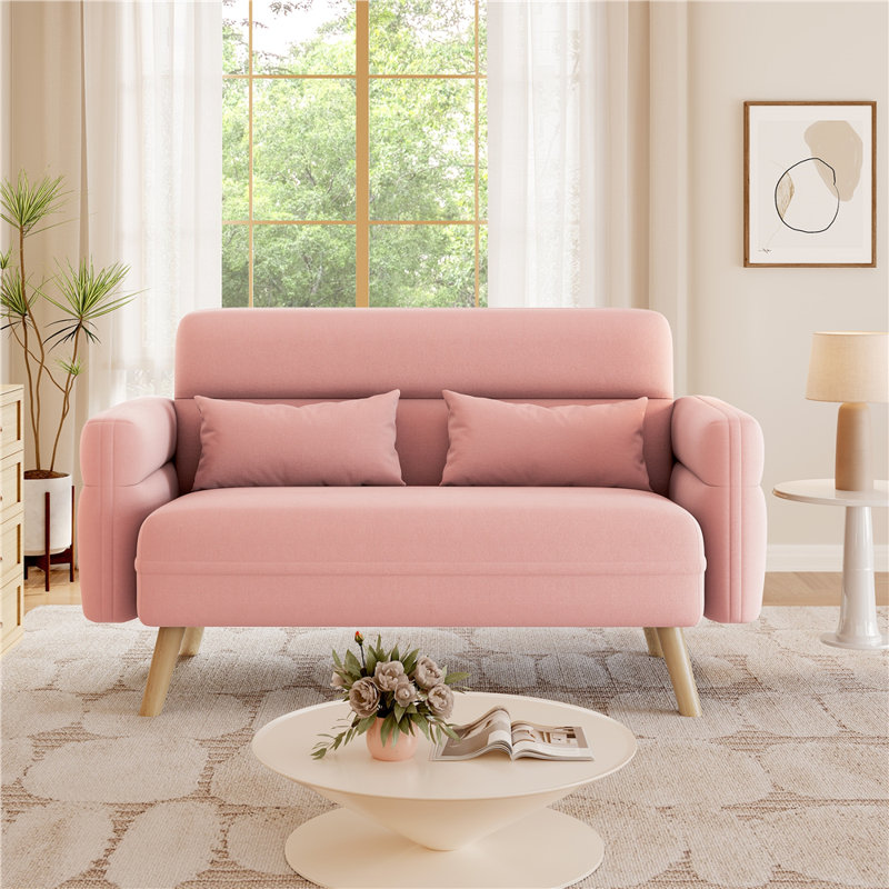 Boarisch 46.5" Upholstered Loveseat, Pink