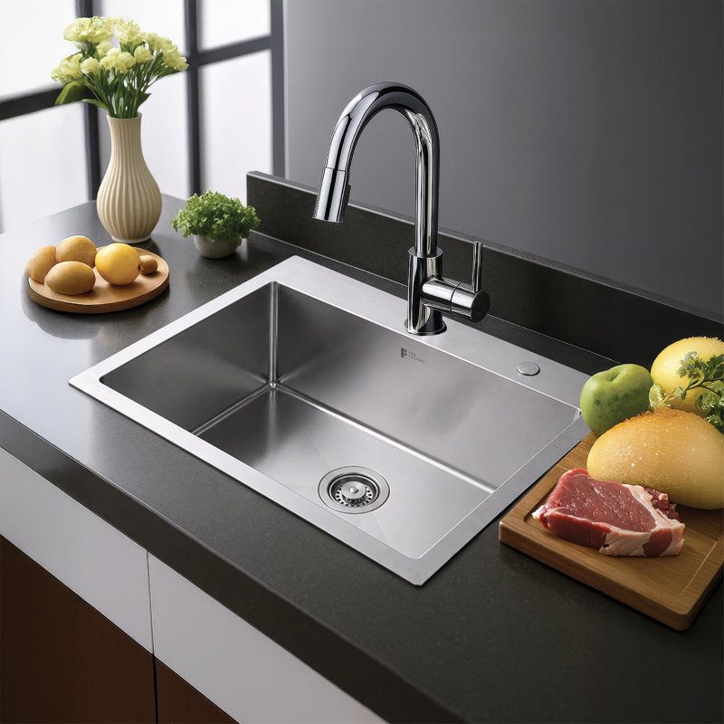 Évier de cuisine à double fixation en acier inoxydable de calibre 18 Fine Fixtures